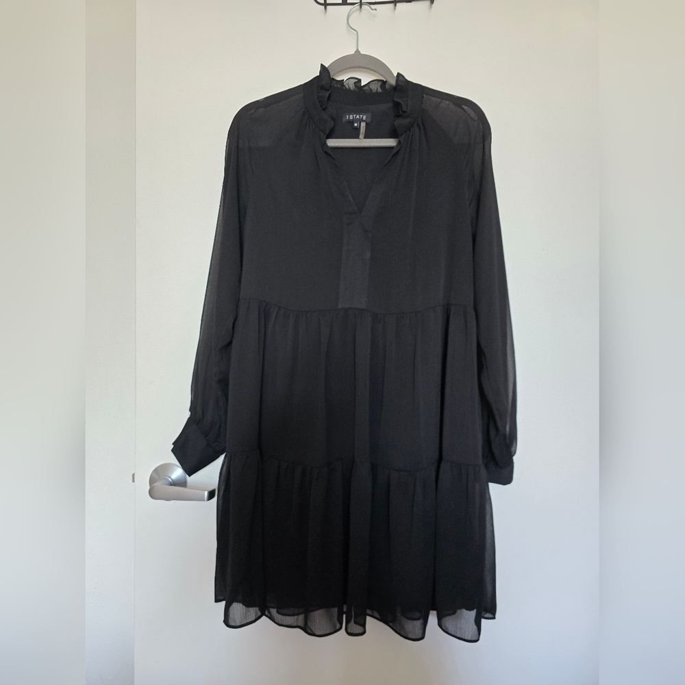 Elegant Black Chiffon Dress